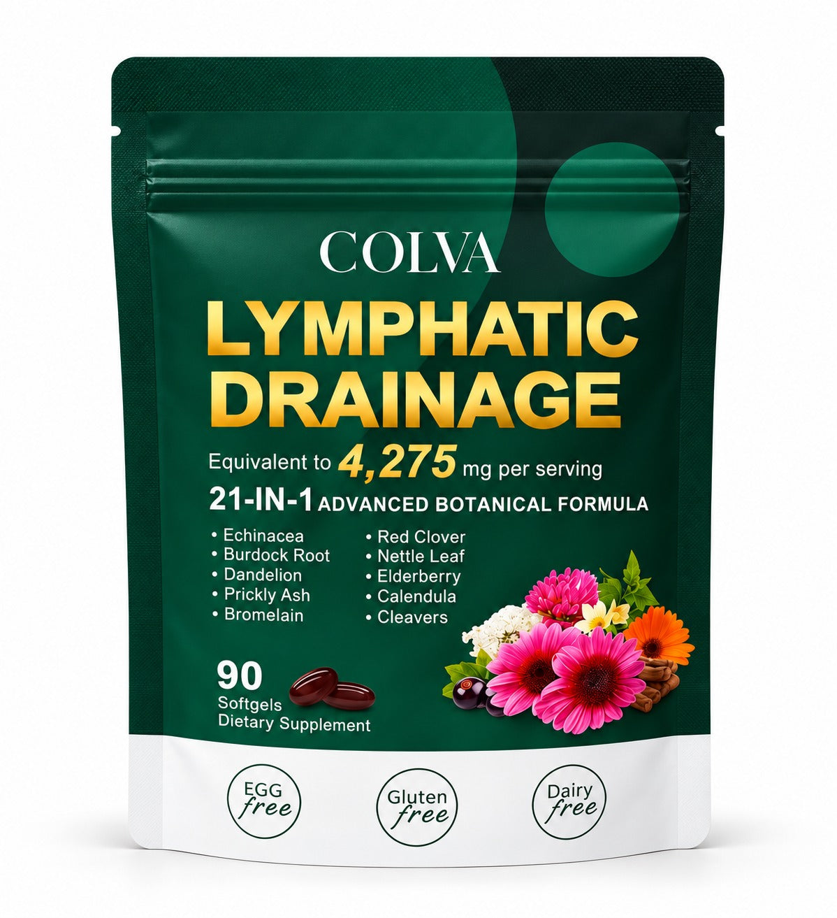 COLVA Lymphatic Drainage pouch front
